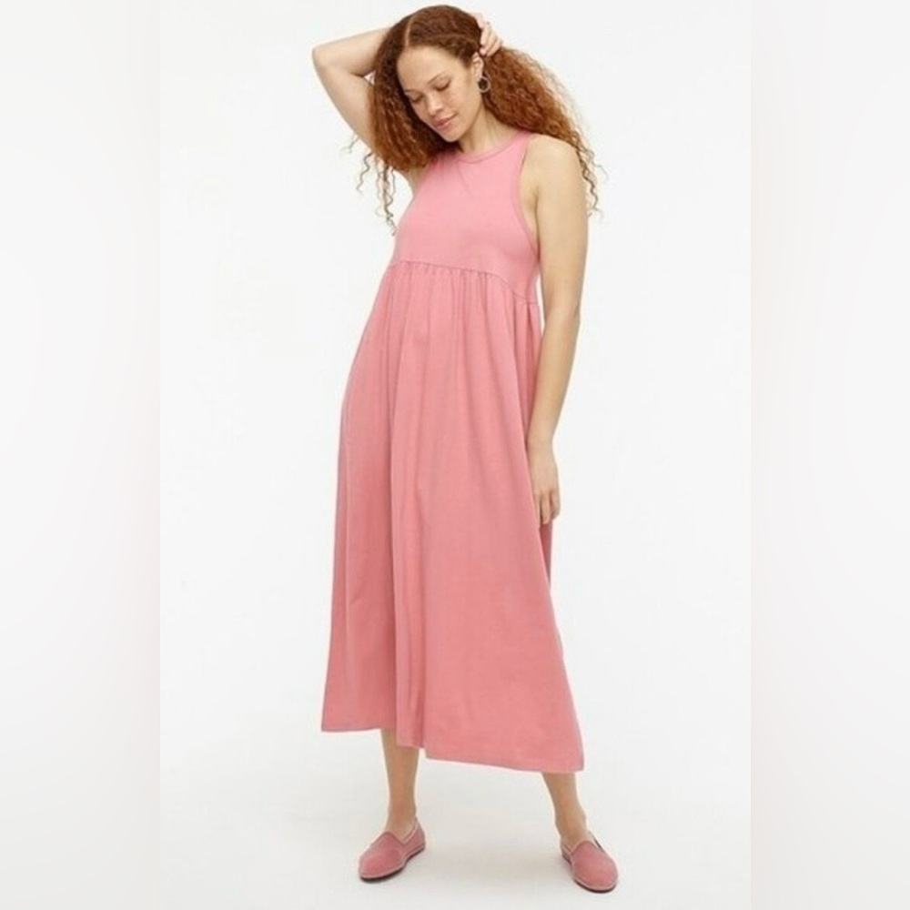 J Crew Knit Cutaway Tank Maxi Dress, pink, size M
